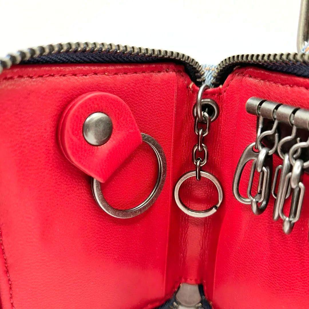 《極美品》DIESEL ディーゼル キーケース ウォッシュデニム ラウンド型