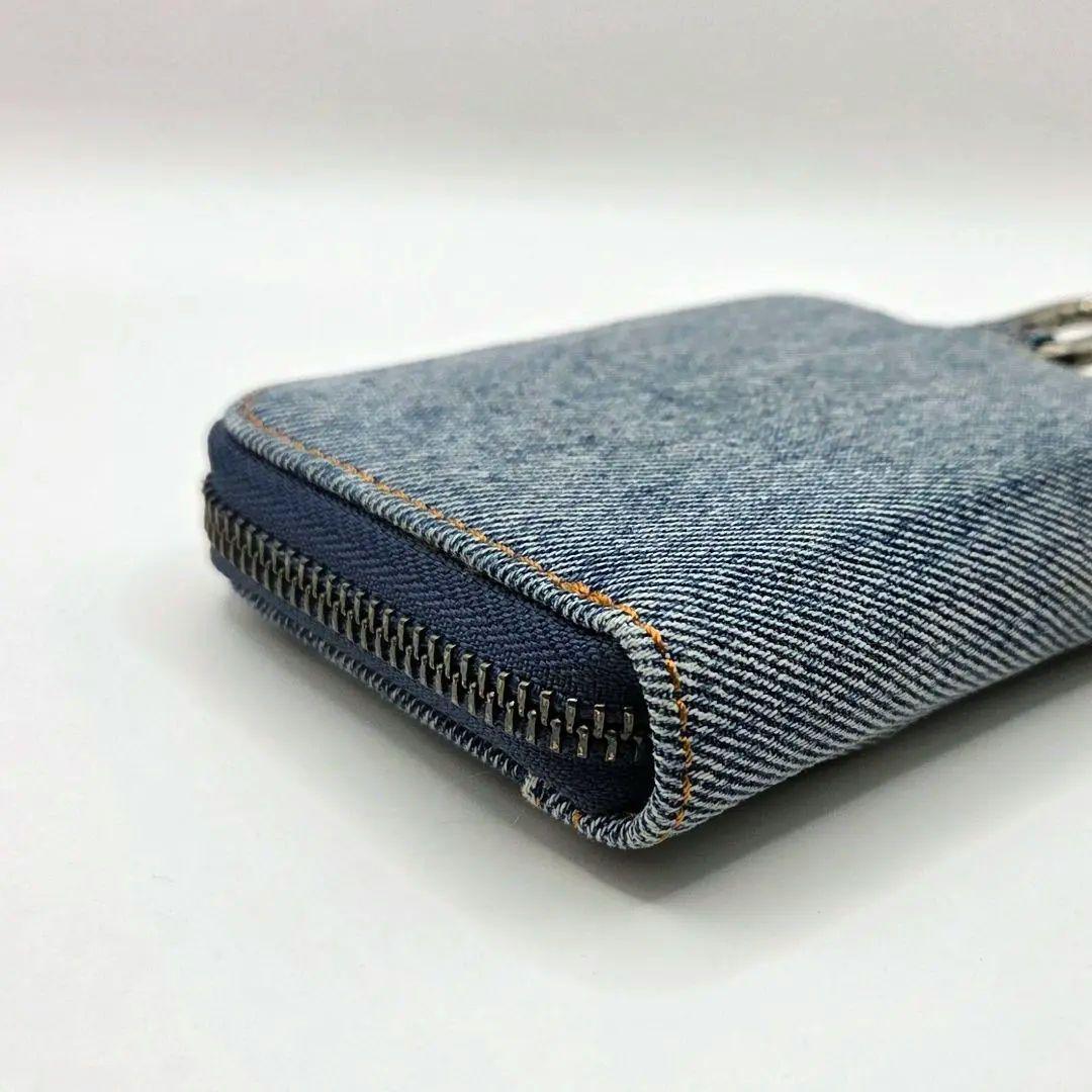 《極美品》DIESEL ディーゼル キーケース ウォッシュデニム ラウンド型