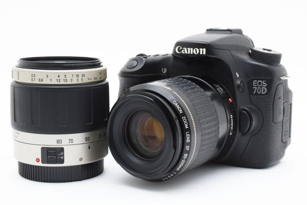 完動品 キャノン EOS 70D ダブルレンズキット/ガラスフィルム/SD32