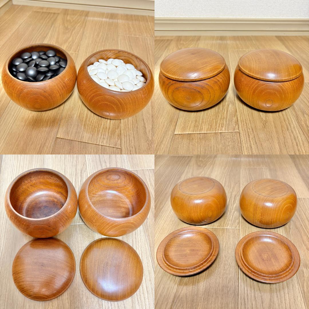 【定価27万円】新榧 6寸 柾目 足付 碁盤 碁石 34号 本蛤 那智黒 木箱付