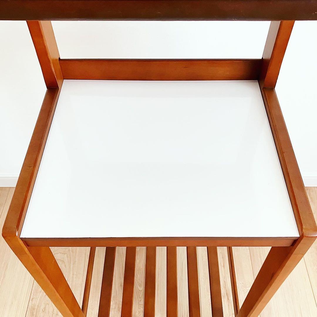 オールドカリモク 電話台 シェルフ レトロ家具 古家具 ビンテージ