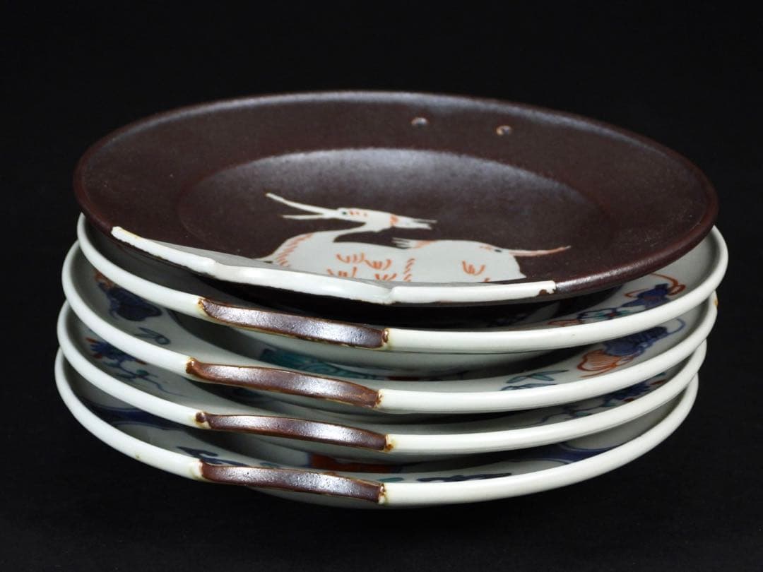 有田焼 古尹万里 在銘 髭皿五枚セット - メルカリ