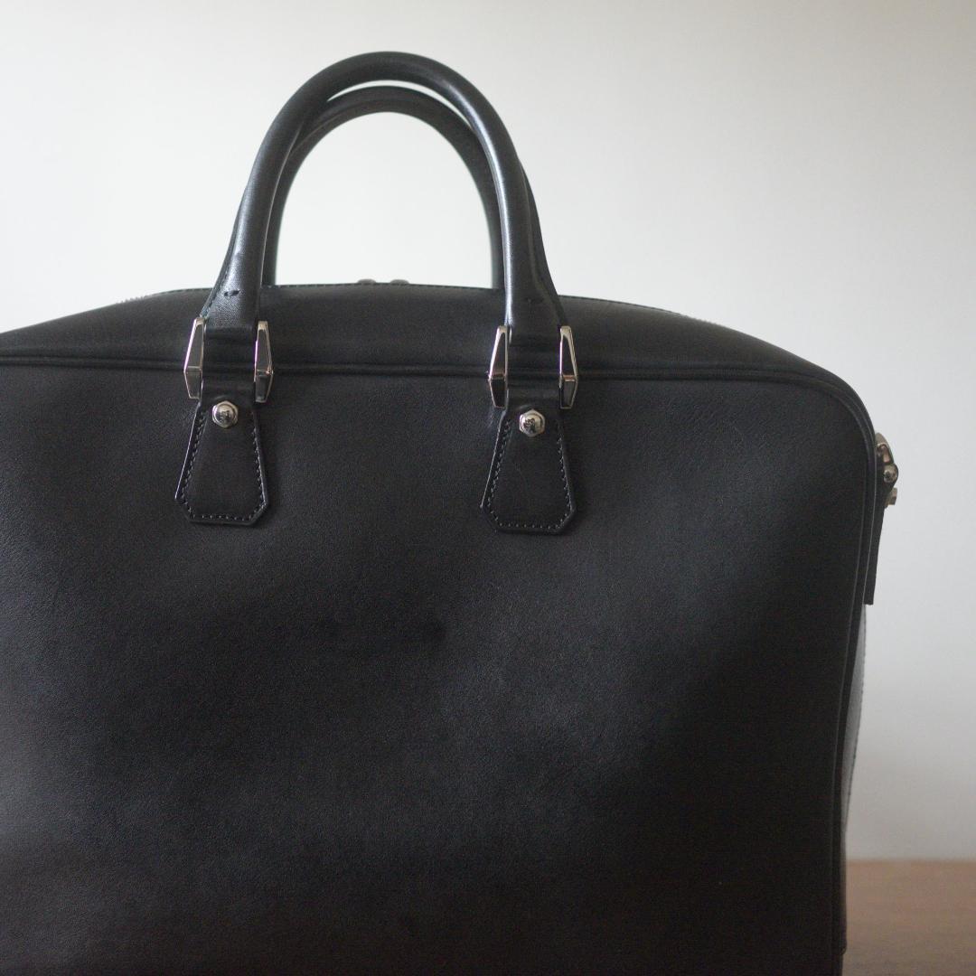 【中古】万双／双鞣和地シングルブリーフケース／ブラック