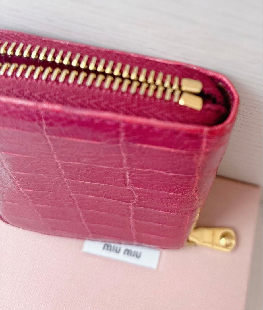 ☆ミュウミュウ☆MIU MIU☆ケース☆レザー☆ミニ財布☆ピンク☆