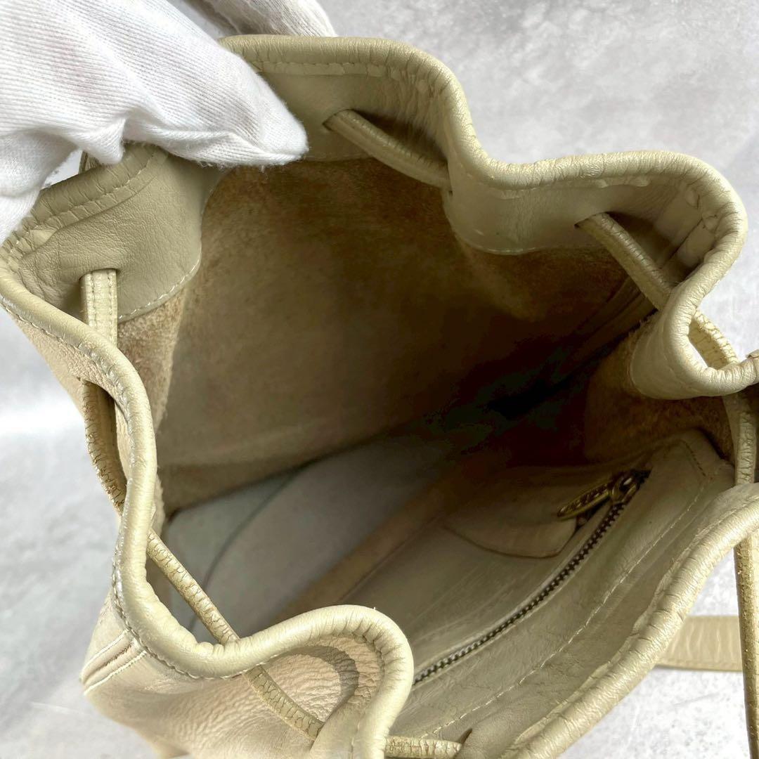 良品✨レア オールドコーチ 西口修平 ショルダーバッグ オールレザー 巾着型