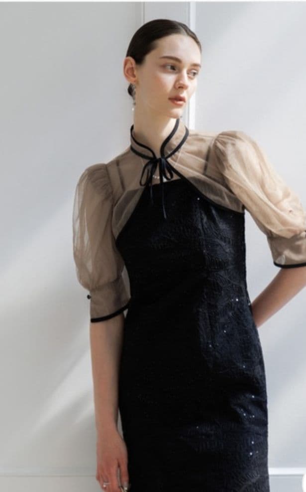 エレガントなブラックパーティードレス