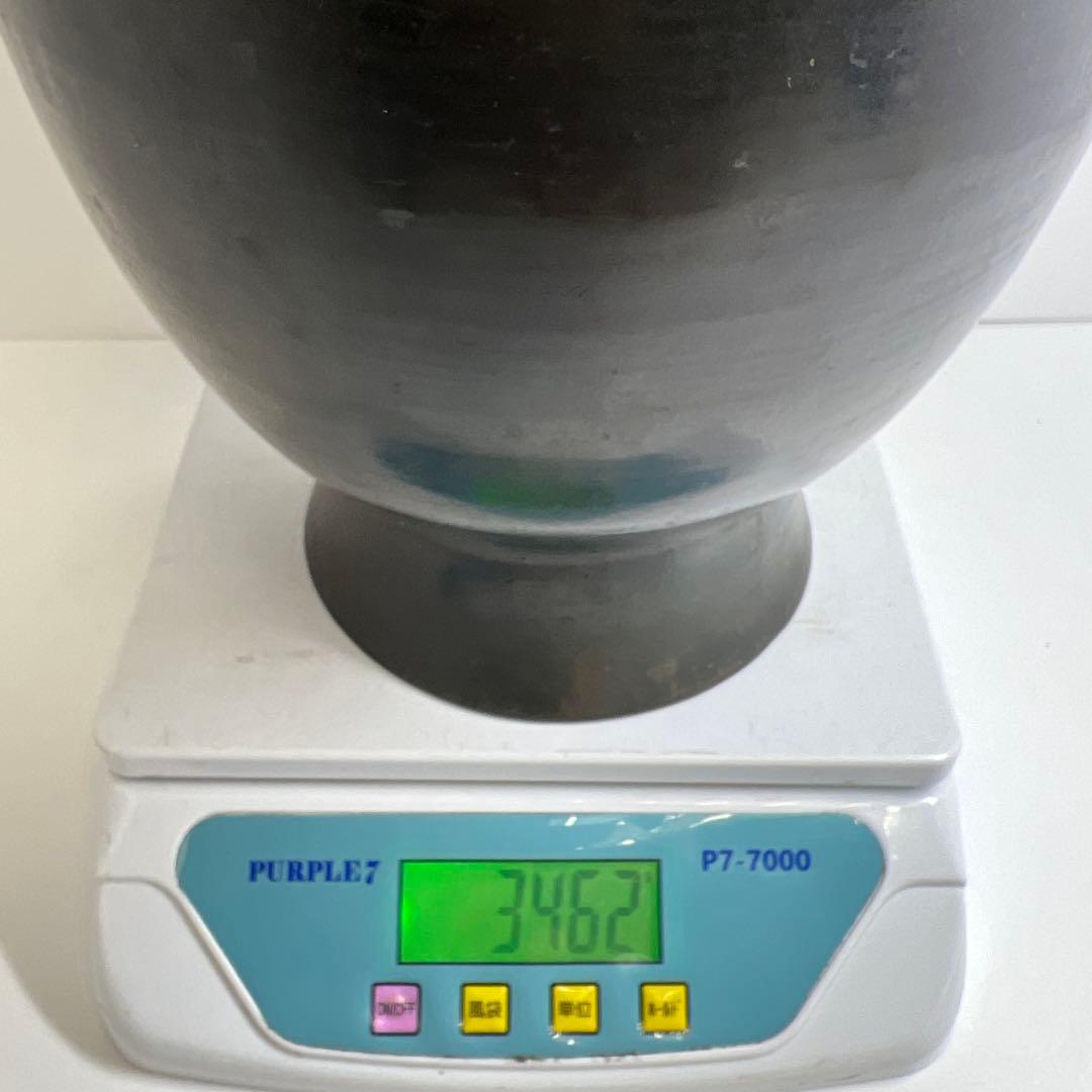 中国清時代　鳥耳付古銅花瓶　高さ約33.5㎝　3462g 東Y7-1106☆2F