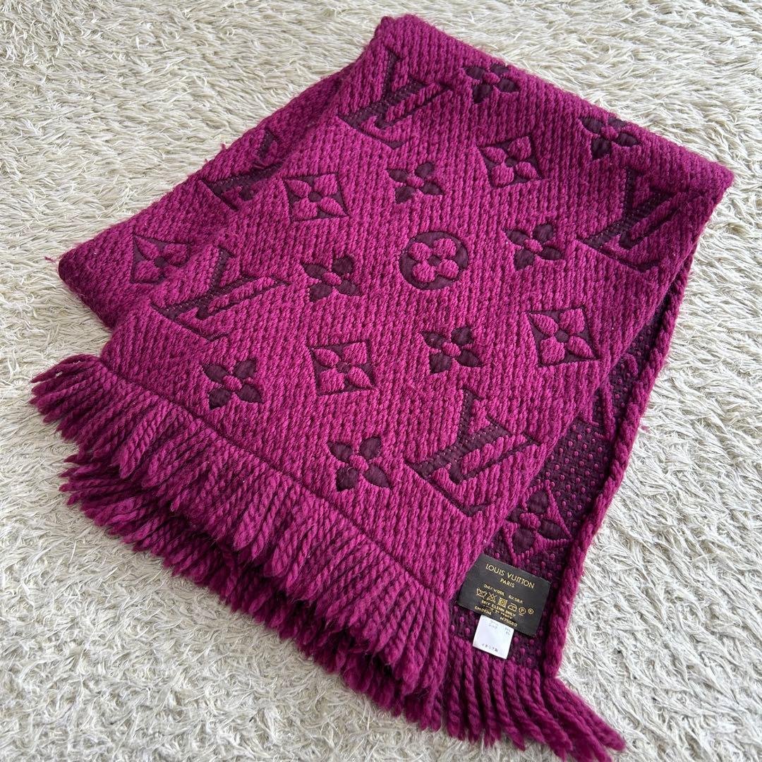 美品】ルイヴィトン エシャルプ ロゴマニア マフラー モノグラム 絹