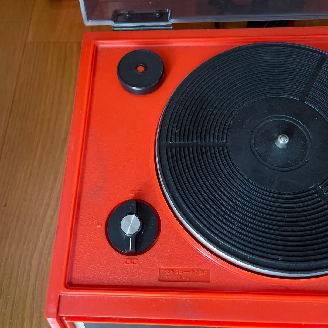 昭和レトロ ナショナル レコードプレーヤー SF–448 レッド ステレオ