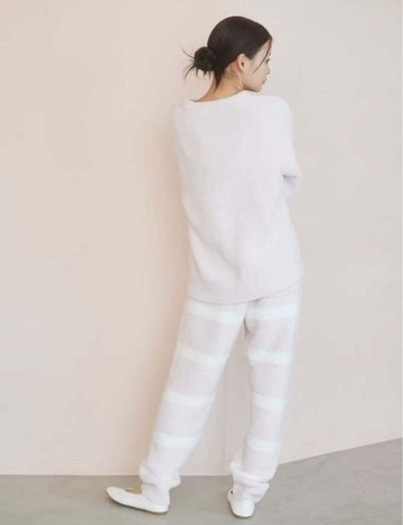 ジェラートピケ、パウダーロゴジャガードプルオーバー&ロングパンツセット、ピンク