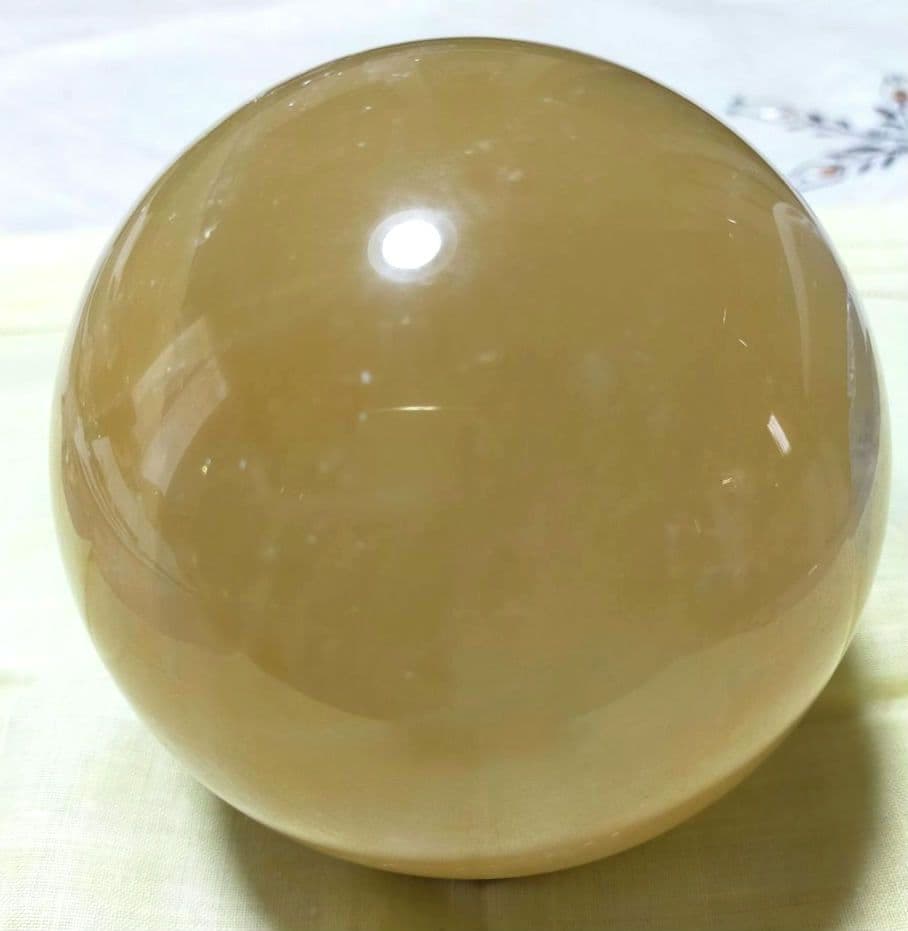 セール✨天然石 イエローカルサイト 超大✨丸玉 祈願 運気上昇縁起物 希少