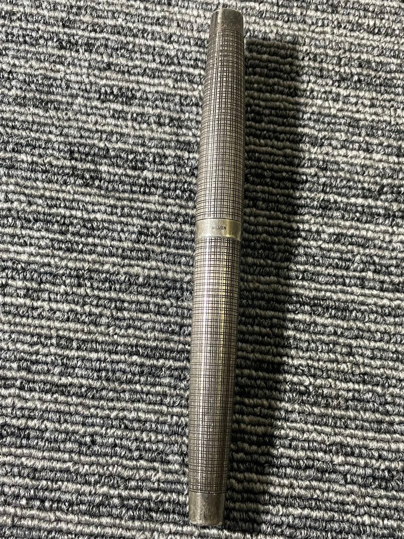 レザーケース・インク付き プラチナ Ptペン先 万年筆 シルバー silver