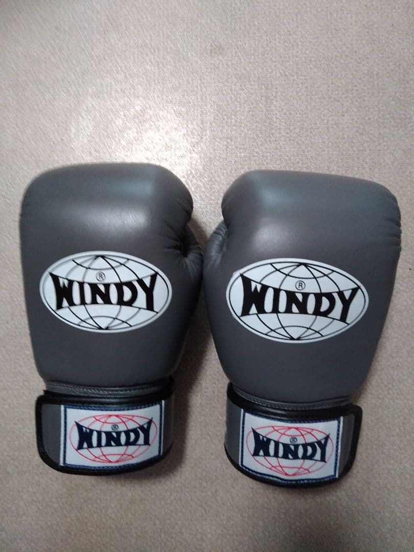 本革製WINDYボクシンググローブ 8oz グレー キックボクシング Amazon