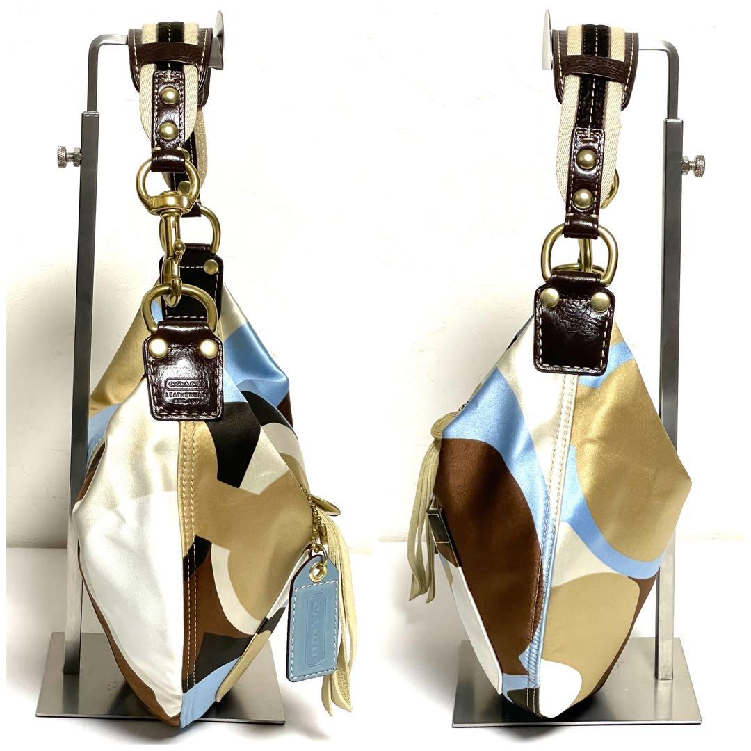 バッグ Coach Satin Canvas Hobo Shoulder 10105