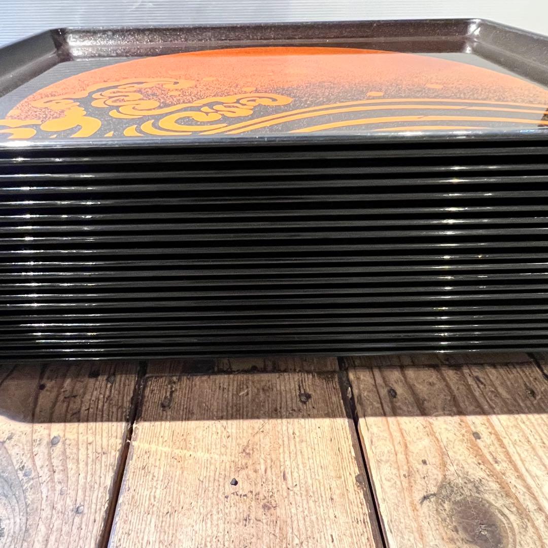 ①波　太陽　月　黒盆　和風　20枚　おまとめ　懐石　旅館　昭和レトロ