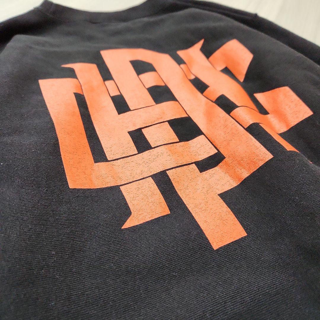 ☆Cph/Golf☆裏起毛OVERLAP LOGO クルースウェットS黒オレンジ