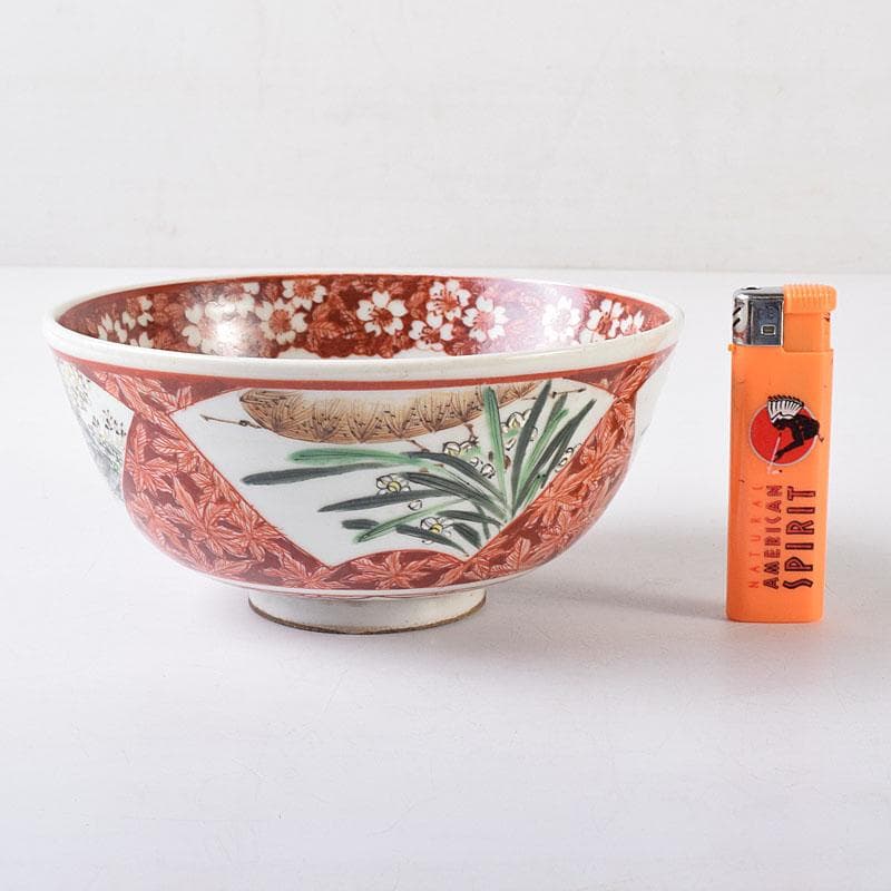 瀬戸焼　古瀬戸　赤絵金彩　鳳凰文　鉢　V　R8600