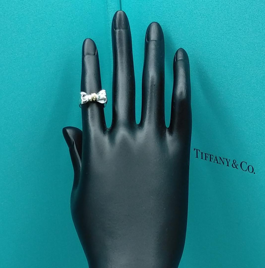 ●SALE●【ティファニー】リボン　コンビ　リング　７号　2248