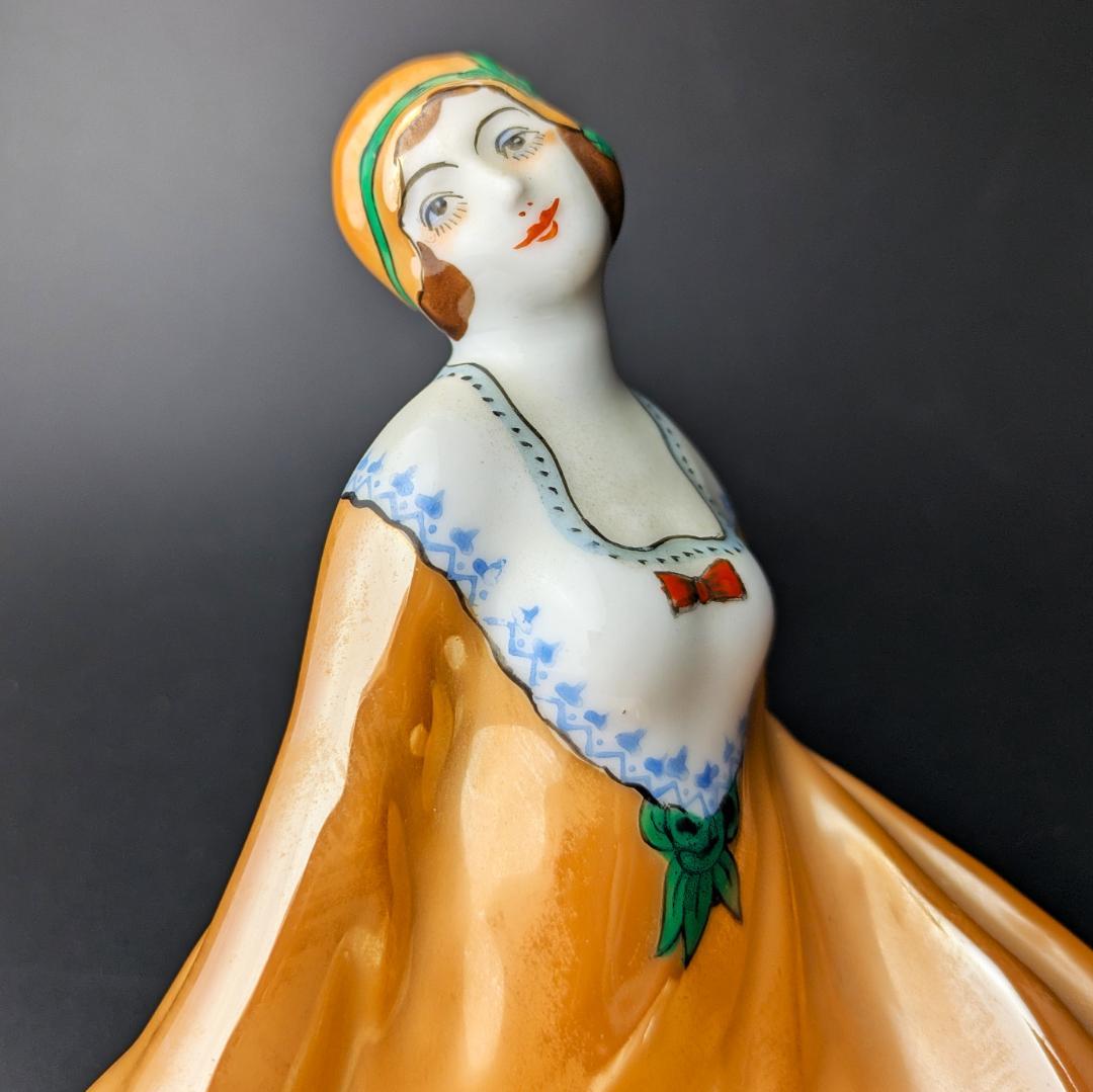 可愛いモガ☆アールデコ ノリタケ デコレディ ラスター彩 ディッシュ M