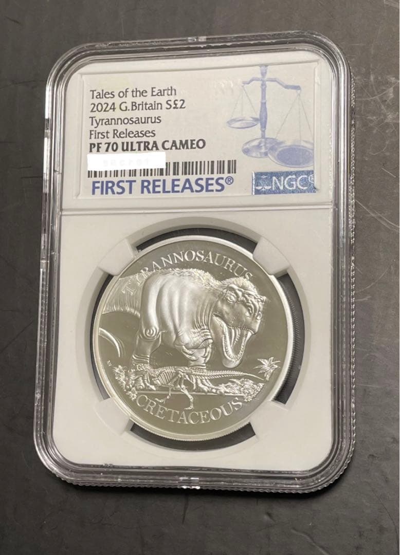 NGC 2024 ティラノサウルス 銀貨 PF70UC最高鑑定コイン