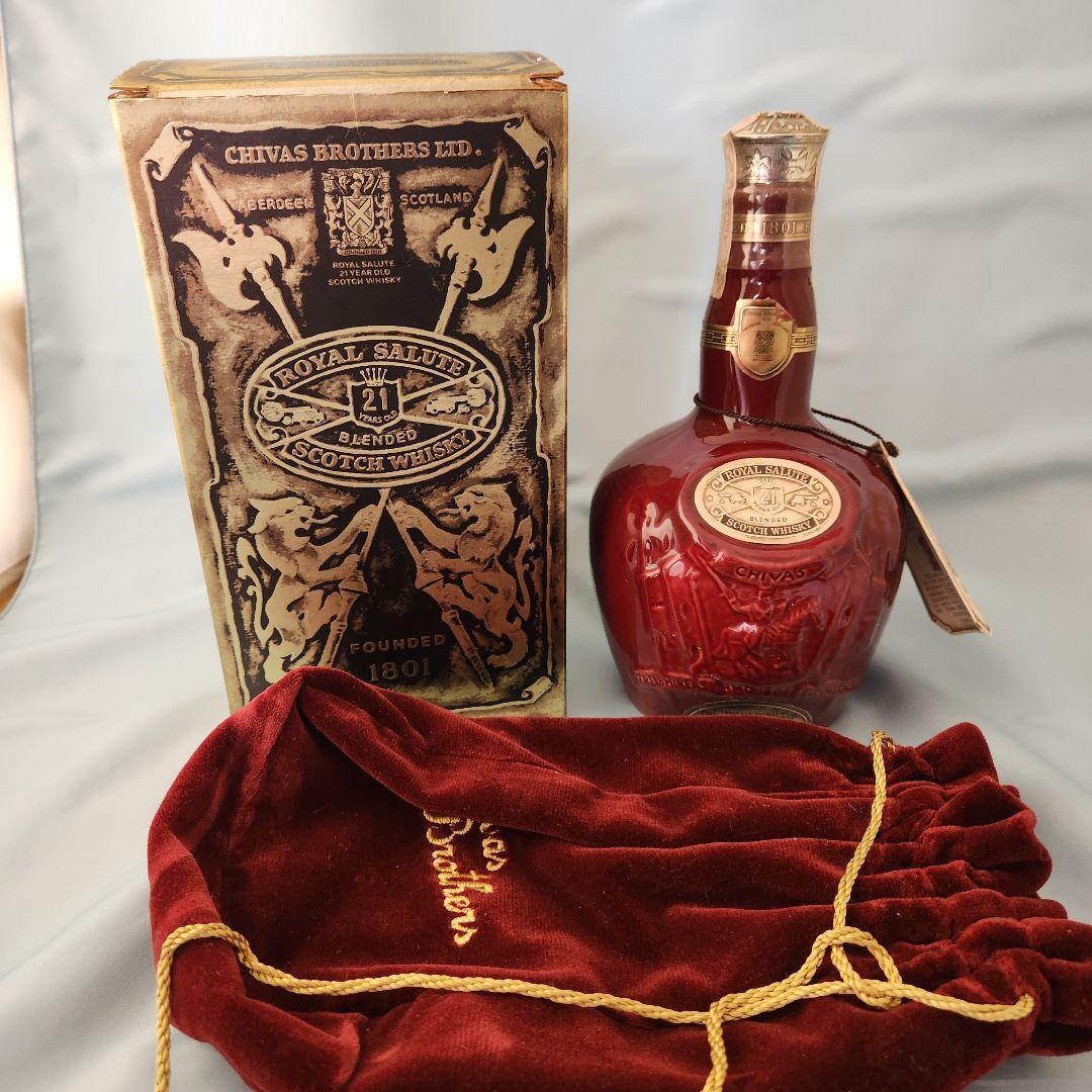 未開栓 シーバス ブラザーズ ロイヤルサルート21年 赤 陶器ボトル