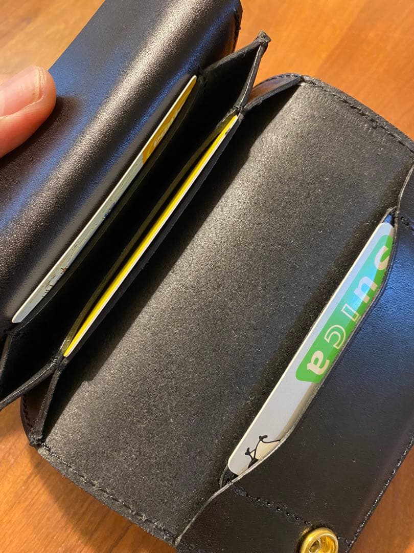 トラッカーウォレット　ミドル　三層　栃木レザー　ブラック