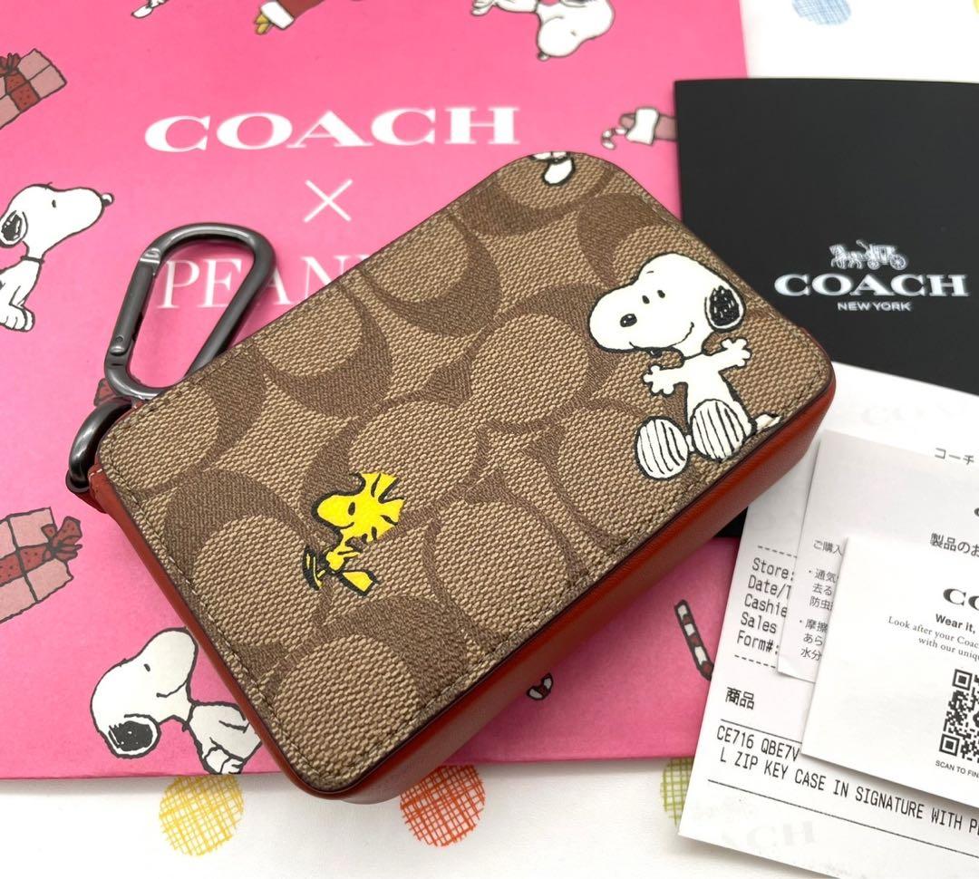 ☆新品未使用☆ COACH コーチ Lジップ カード ケーススヌーピー 財布