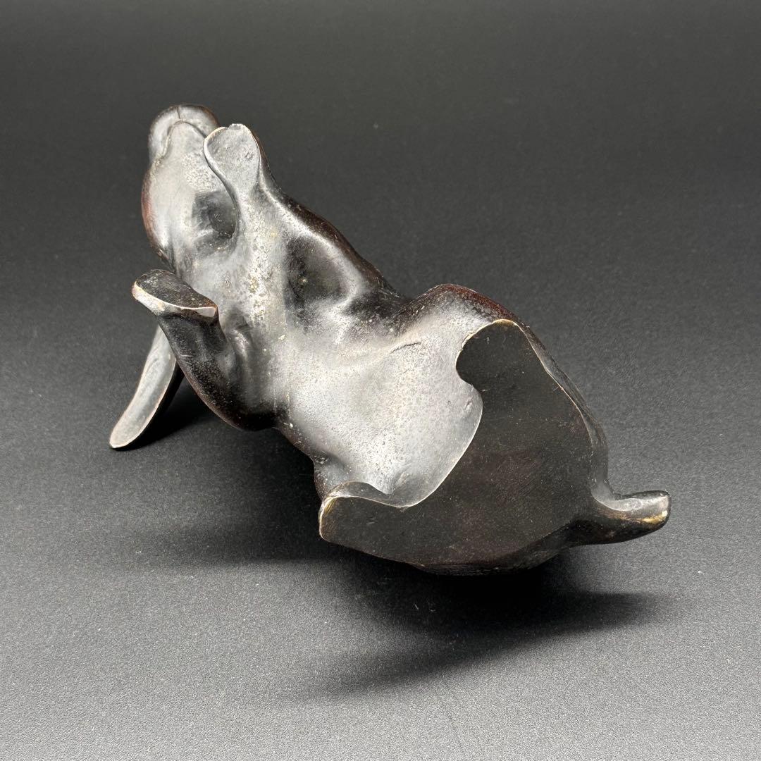 古銅　うさぎ　置物