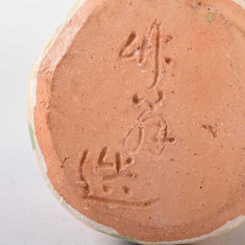 茶道具　竹斎造　色絵　乙御前香合　共布共箱　V　7476