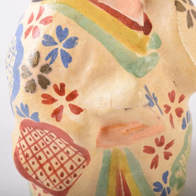 茶道具　竹斎造　色絵　乙御前香合　共布共箱　V　7476