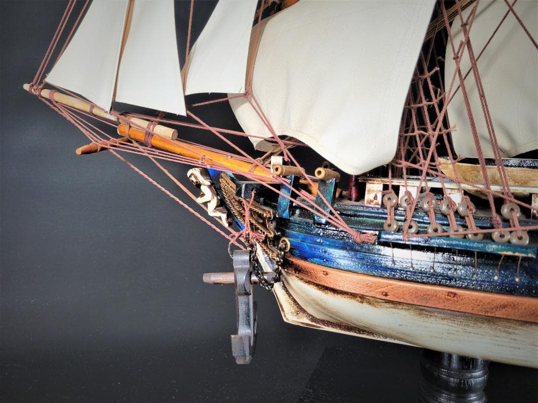 ビンテージ雑貨】大型 帆船模型 モデルシップ 木製 横約95㎝x高さ約