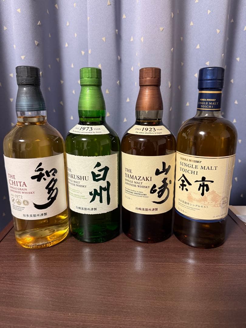 山崎、白州、余市、知多4本セット 山崎 白州 余市 箱付きシングル