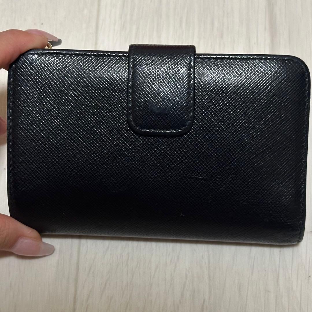 PRADA プラダ 二つ折り 財布 L字ファスナー トライアングル 三角 金ロゴ