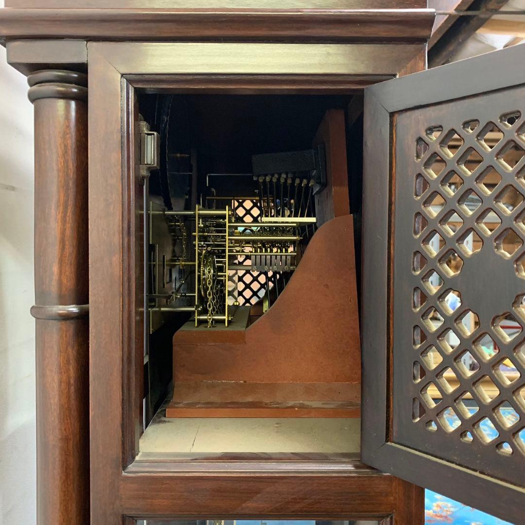 置時計 大型 クラシック 木製柱時計 月相表示付き ホールクロック