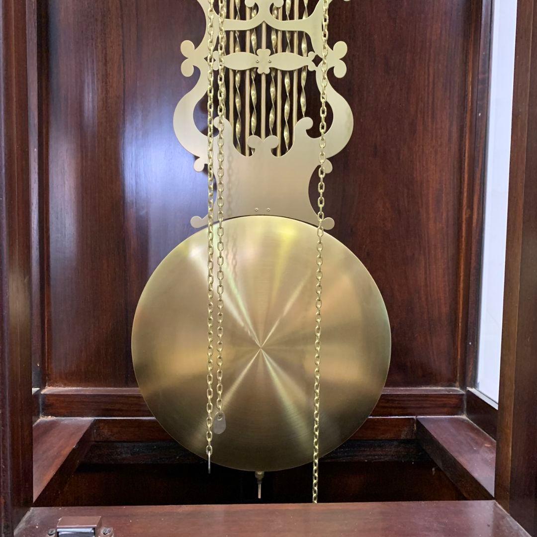 置時計 大型 クラシック 木製柱時計 月相表示付き ホールクロック