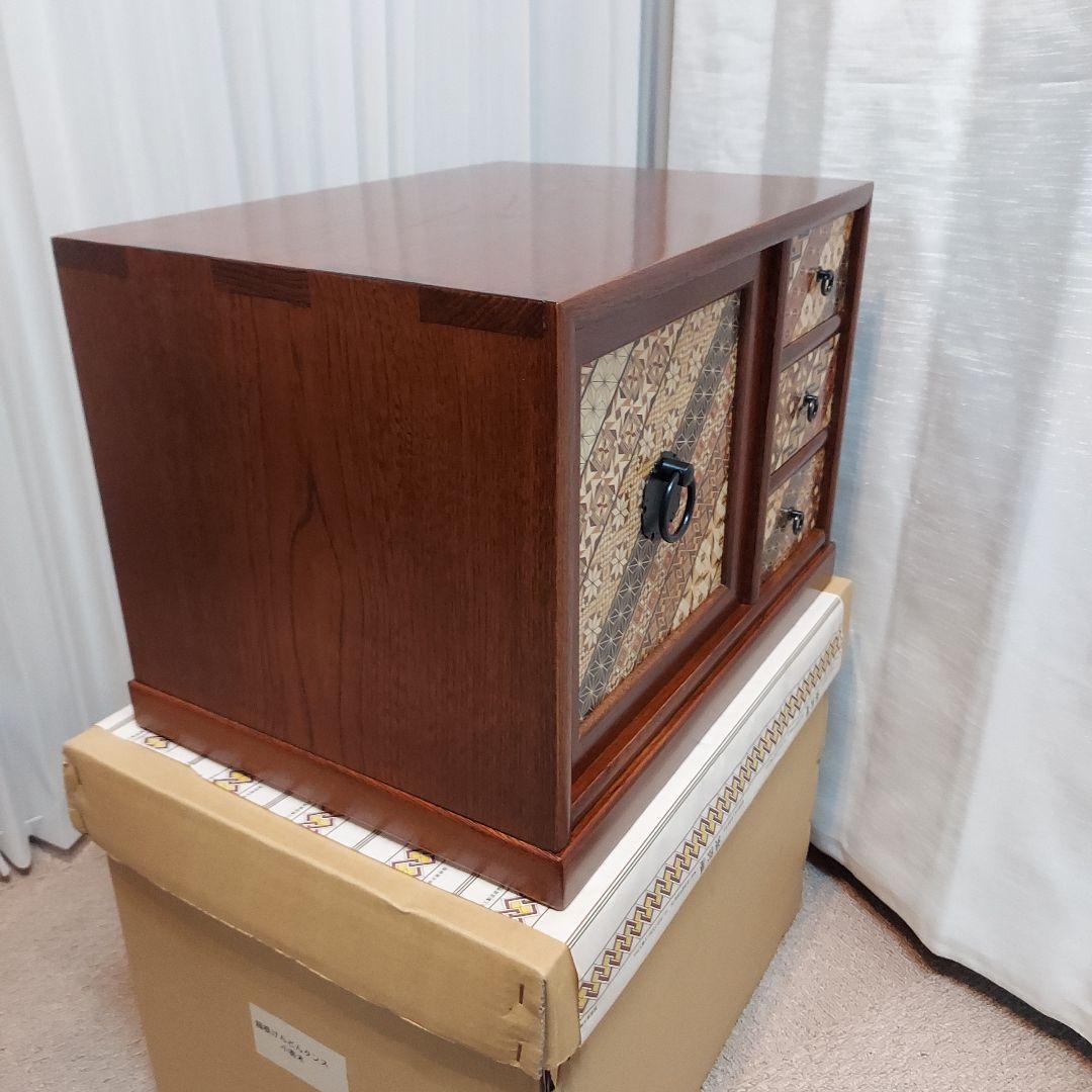 新品未使用 浜松屋 箱根寄木細工 引き出し 伝統工芸品 箱根けんどんタンス