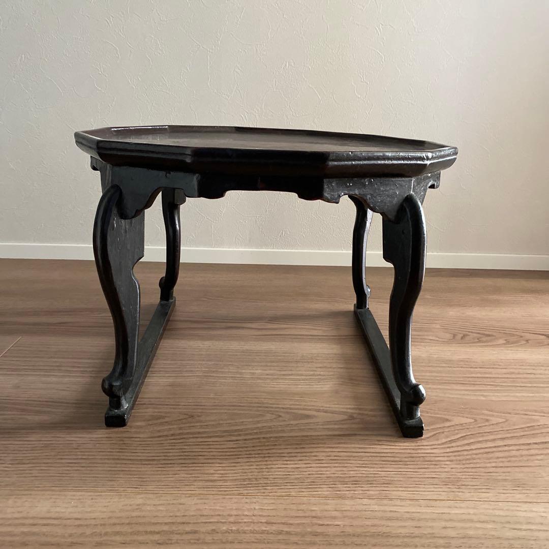 アンティーク骨董 李朝 ソバン 小盤 李朝 お膳 虎脚 机 花台 木製