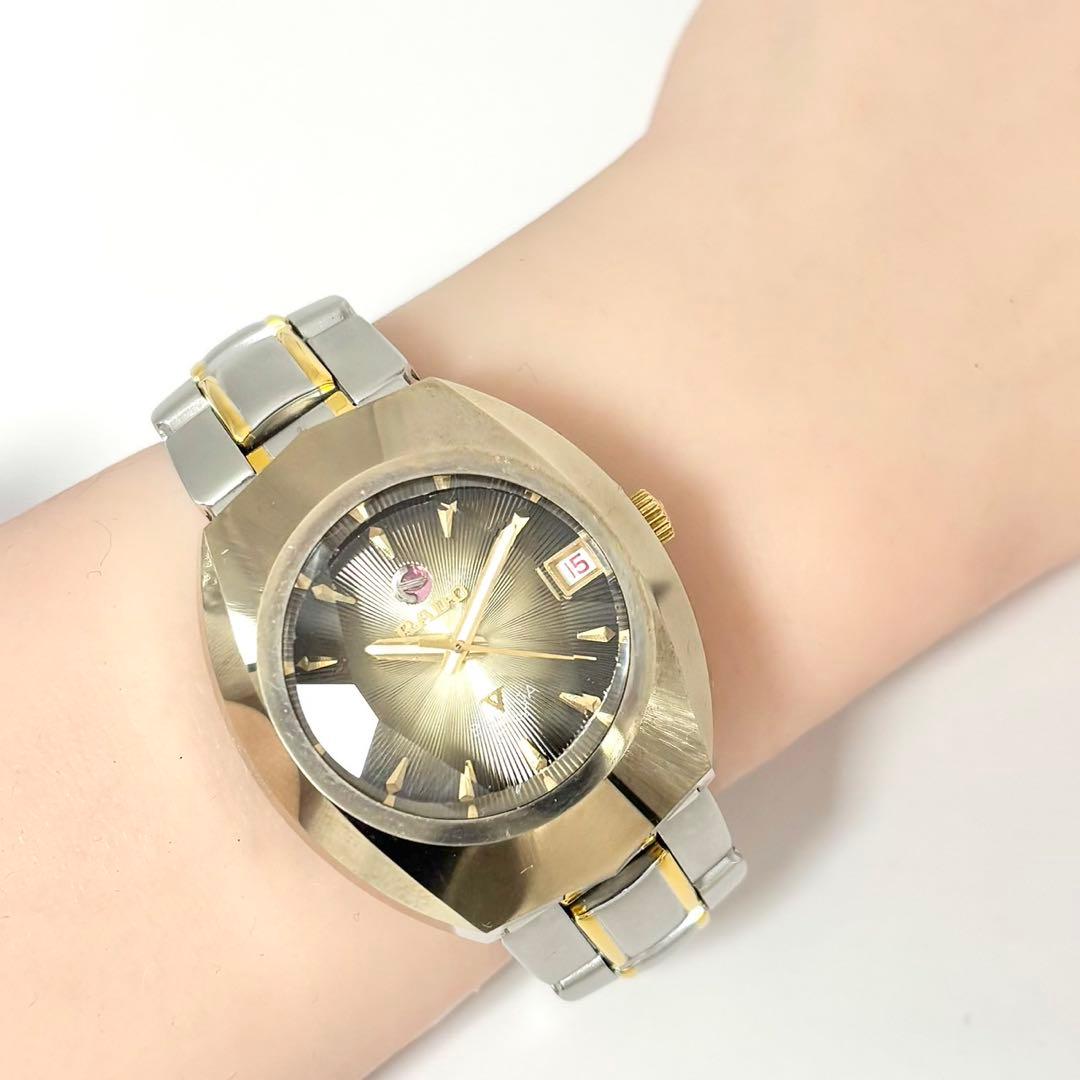 【稼働】 RADO 腕時計 バルボア メンズ ゴールド カットガラス メンズ