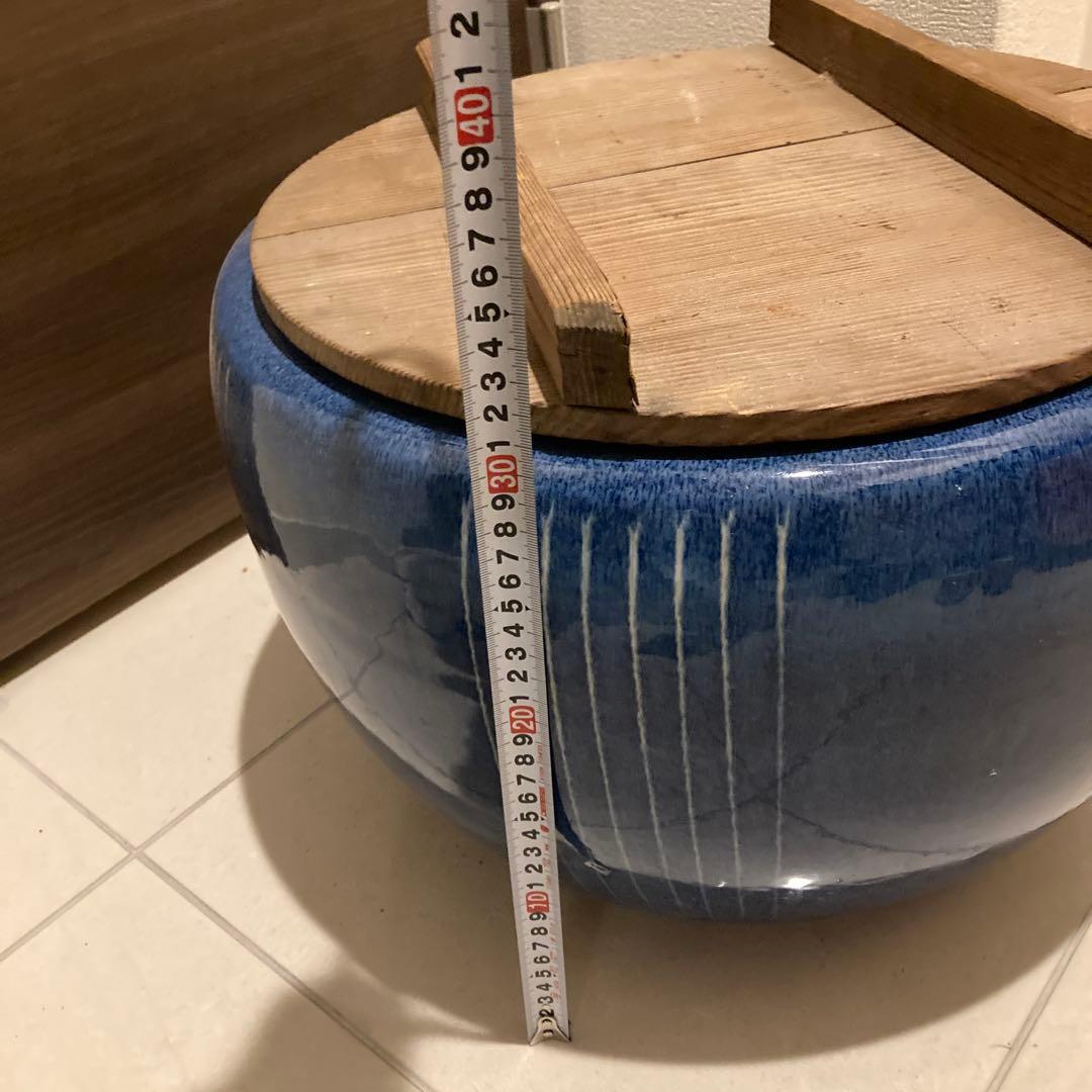 火鉢 五徳 蓋つき 大型 直径43センチ 昭和アンティーク