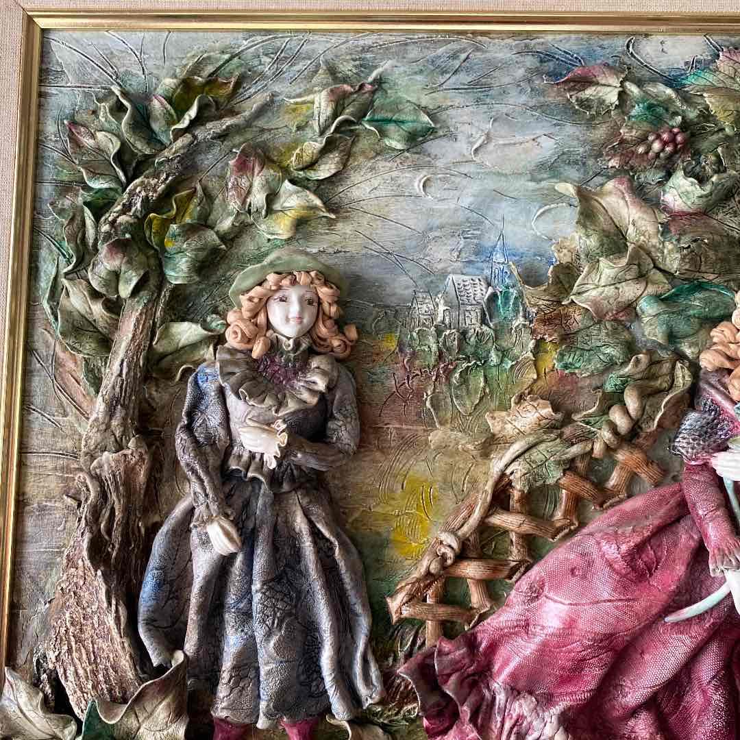 絵画 油絵 粘土細工 ロココ調