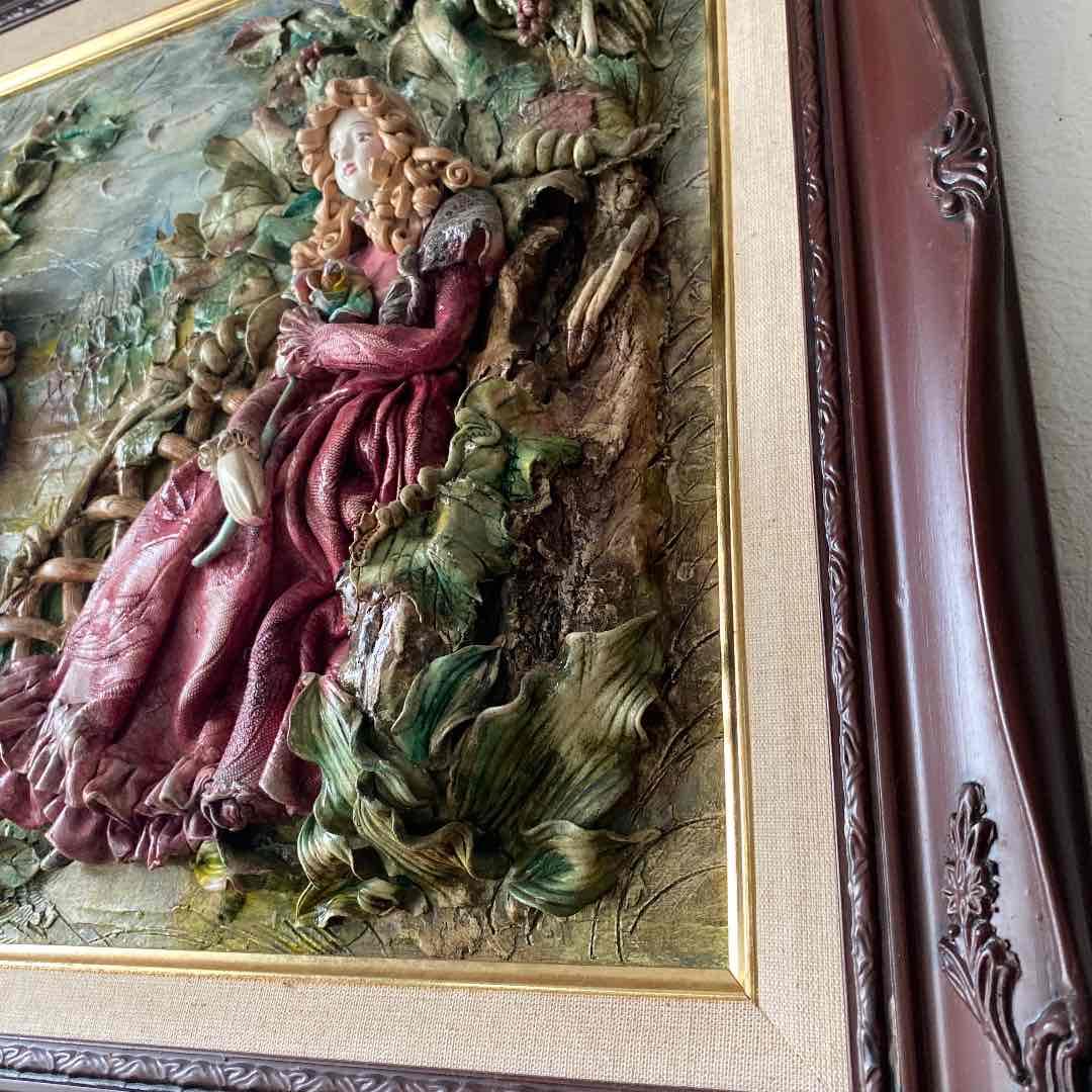 絵画 油絵 粘土細工 ロココ調