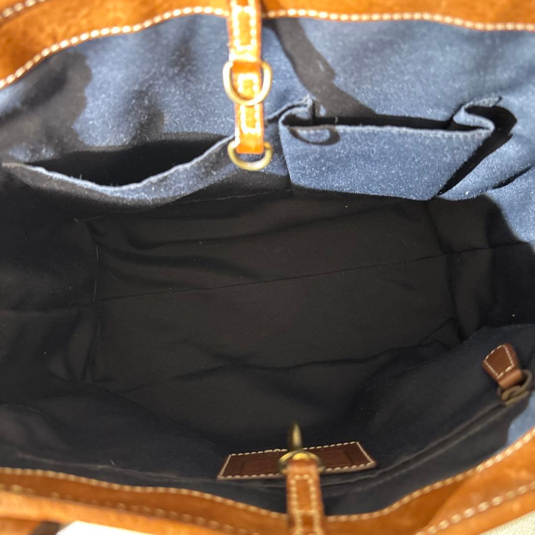 COACH トートバッグ パッチワーク デニム シグネチャー　レザーハンドバック