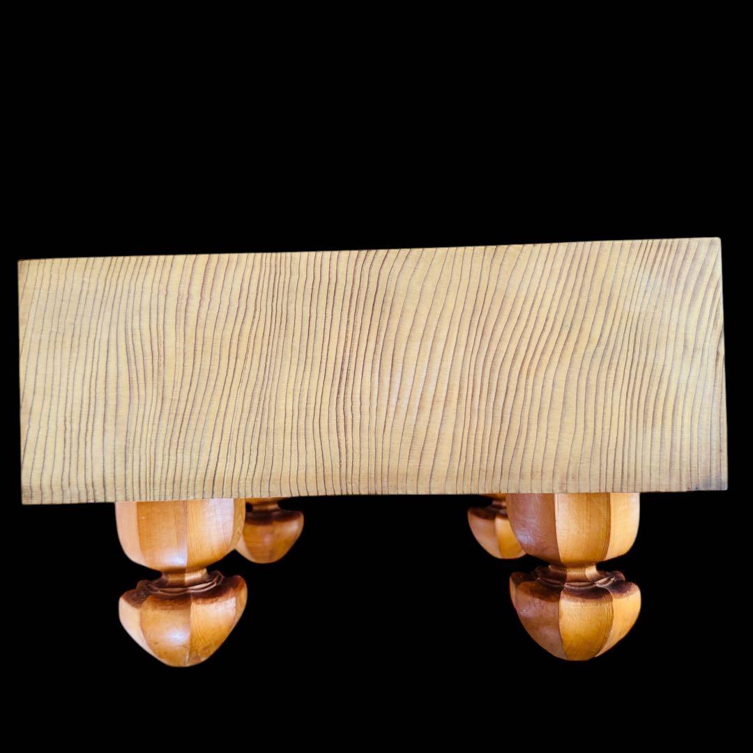 【 新榧 】 囲碁 碁盤　脚付き へそ有り 柾目　5寸