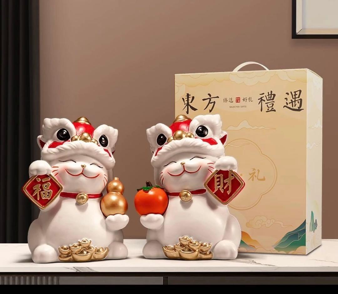 招き猫 置物 2体セット