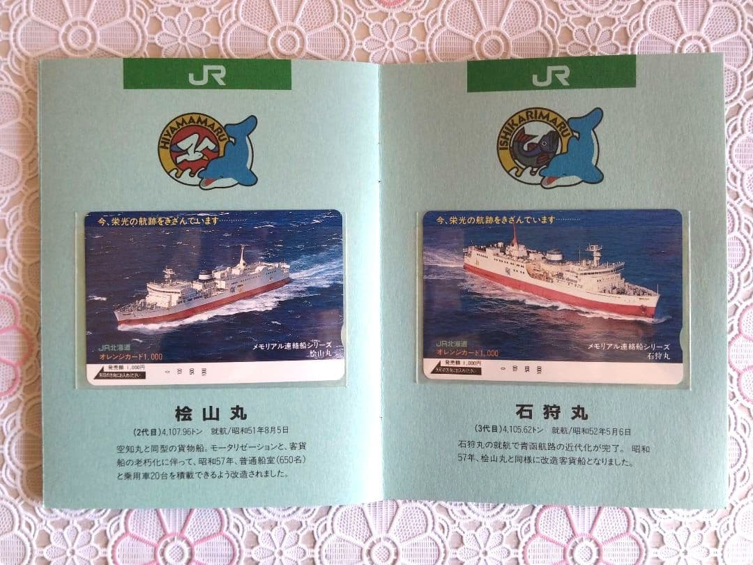 オレンジカード　青函連絡船　メモリアル　未使用　1000円✕8枚　JR北海道