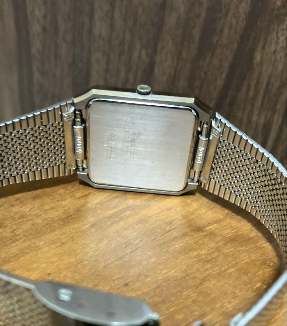 セイコー ドルチェ タンク メンズ 腕時計 稼働品 黒文字盤 超硬ケース