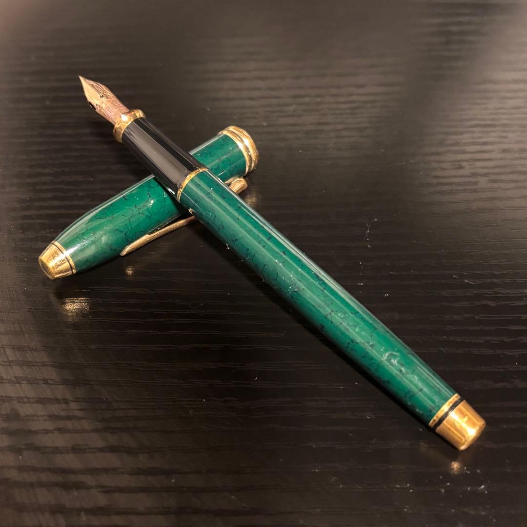 CROSS 万年筆 マーブルグリーン 14K585