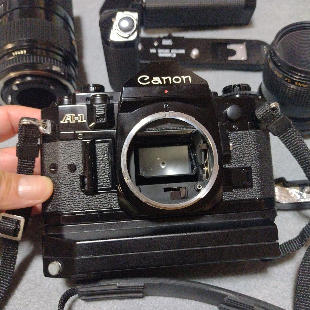作動品】Canon A-1 モードラ2個レンズ2個セット キャノン 電池12本