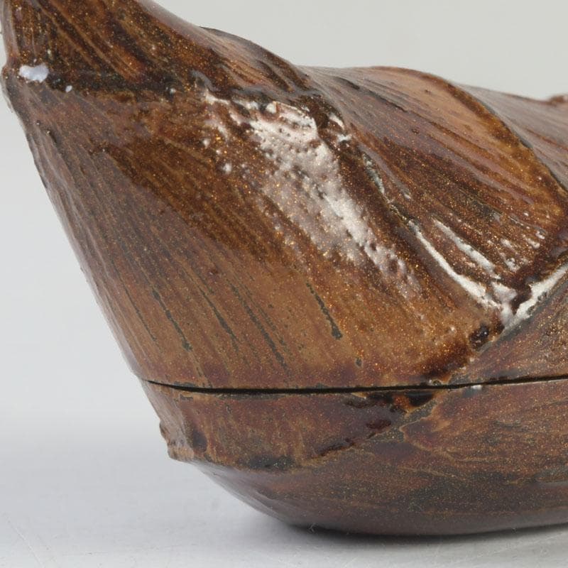 茶道具 輪島塗 塗師 川岸英之作 筍香合 共箱 V 9814 茶道具 香合 輪島塗 丸