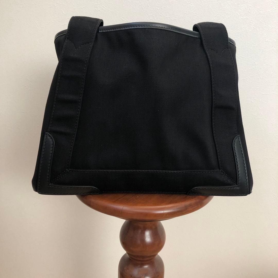 【美品】バレンシアガ　ネイビーカバスS　ハンドバッグ　キャンバス　ポーチ　黒